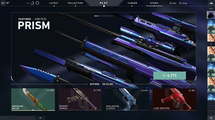 The Prism featured collection of weapon skins in Valorant.