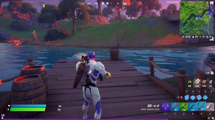 The third barrel on one of the rivulet banks in Fortnite (Image via Epic Games)