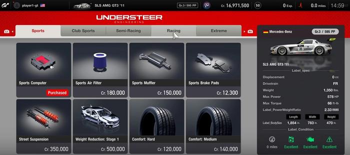 Gran Turismo 7 tuning options
