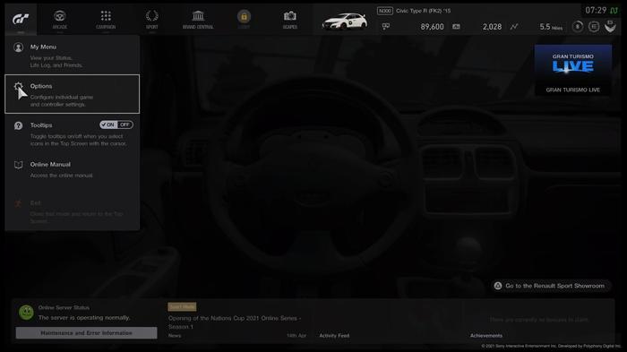 Gran Turismo Sport controller settings