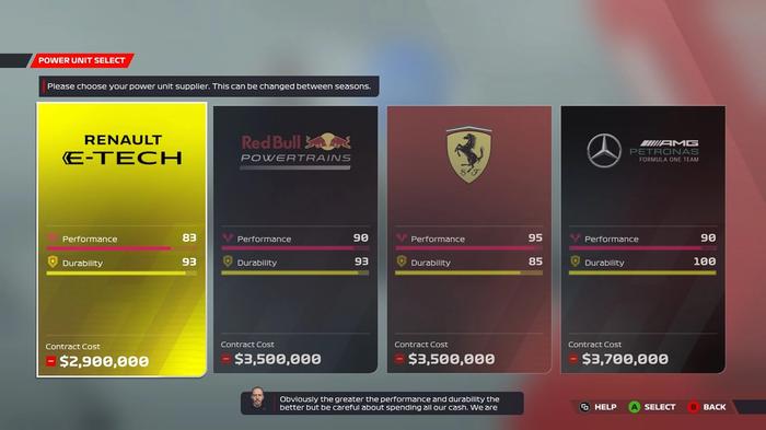 F1 22 engine prices after update 1.05