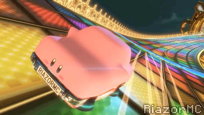 Kirby Car Mario Kart 8 Rainbow Road