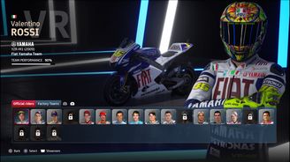 HE'S STILL HERE: Rossi is still available to play as in the MotoGP game this year