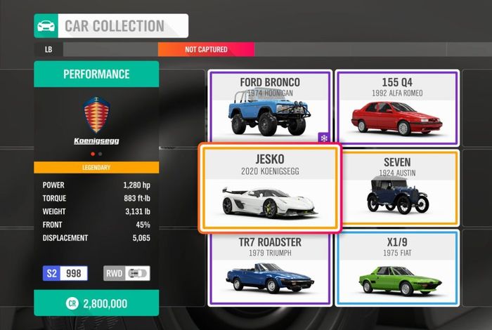 Forza series 30 cars