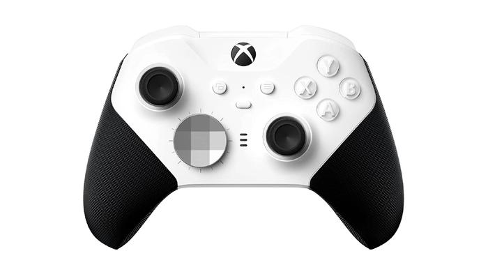 Best gift ideas for racing games - Xbox Elite Series 2 product image of a white and black gamepad.