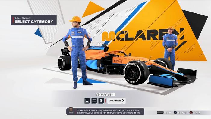 F1 2021 McLaren career mode