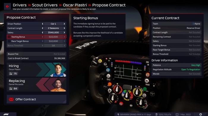 F1 Manager 2022 beginners guide drivers swap