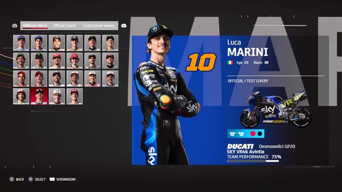 MotoGP 21 game Luca Marini