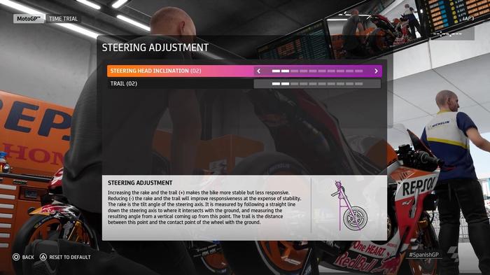 MotoGP™20 Steering adjustment setup Spain