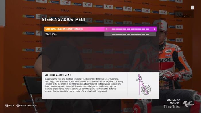 MotoGP™20 Austrian Grand Prix Red Bull Ring Austria Steering Adjustment