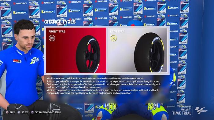 MotoGP 21 Catalonia setup tyres