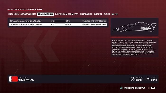 F1 2020 best possible setup transmission