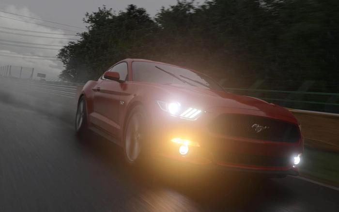 Gran Turismo 7 Ford Mustang wet weather
