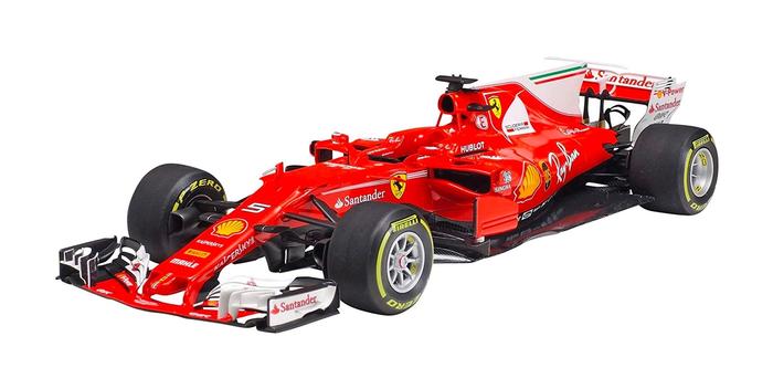 Ferrari SF70H 2017 product image of a red F1 car model with white and black details.