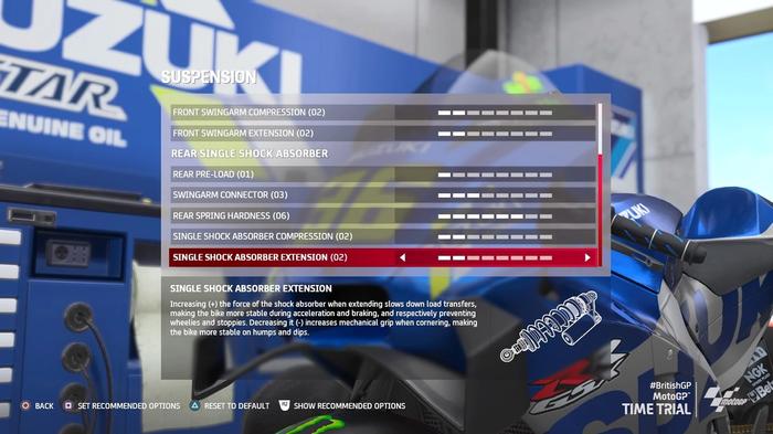 MotoGP 21 Silverstone Britain Setup suspension 2 min