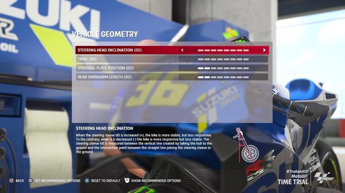 MotoGP 21 Thai GP Thailand Chang setup vehicle geometry