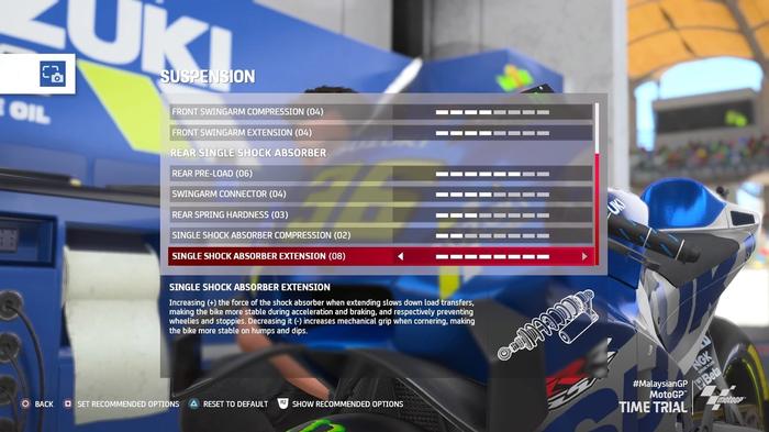 MotoGP 21 Sepang Malaysia setup guide suspension 2