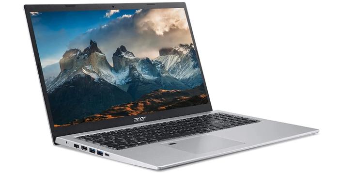 Best laptop for F1 Manager 2022 Acer product image of a silver laptop with mountains on the display.