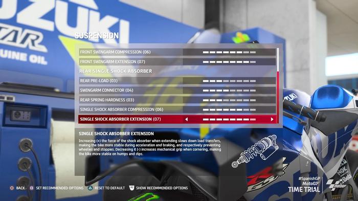 MotoGP 21 Spain setup suspension 2