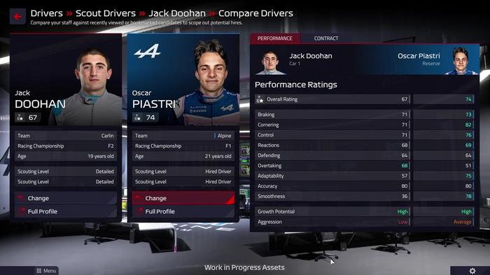 F1 Manager 2022 driver scout
