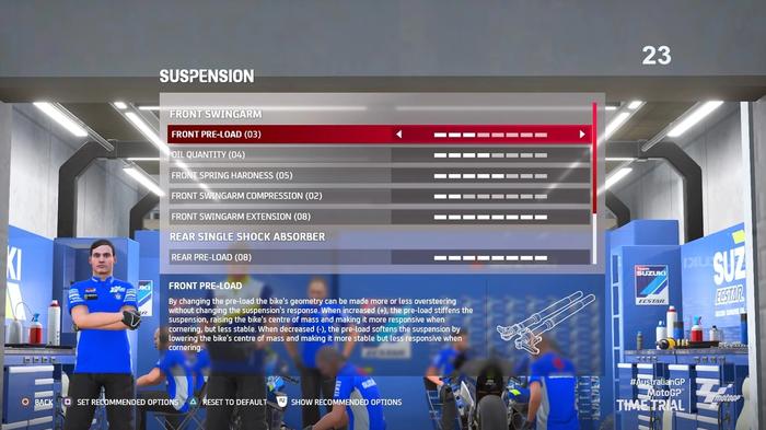 MotoGP 21 Philip Island Australia GP setup suspension