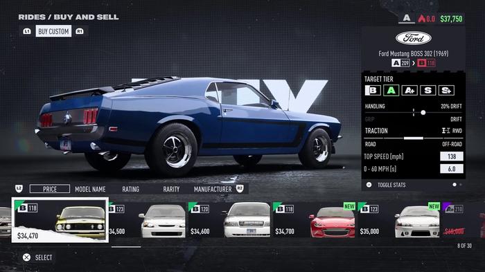 Need for Speed Unbound best starter car Ford Mustang Boss 300