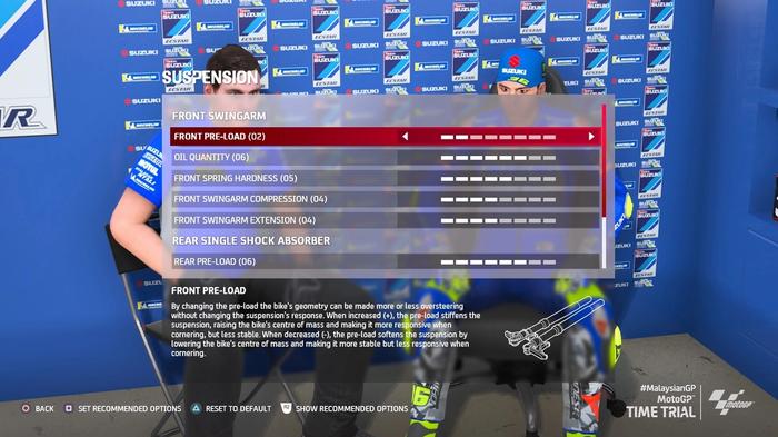 MotoGP 21 Sepang Malaysia setup guide suspension