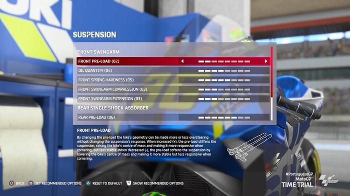 MotoGP 21 Portugal setup guide suspension