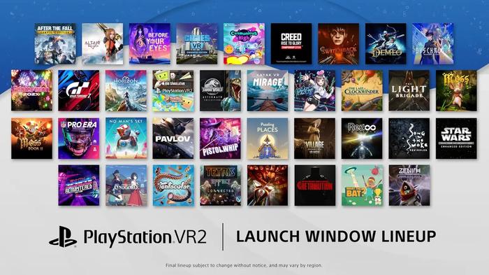 PSVR 2 launch lineup