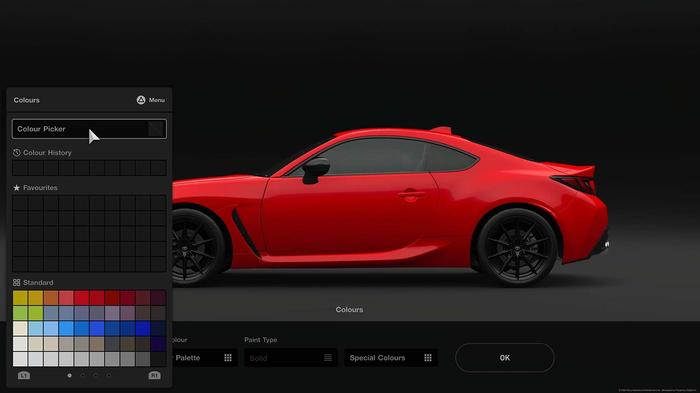 Gran Turismo 7 Livery Editor colour picker