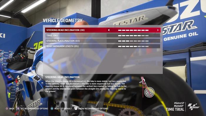 MotoGP 21 Qatar Setup Vehicle Geometry