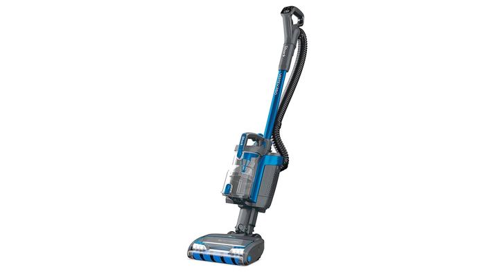 Best car vacuum cleaner Shark product image of a blue and grey upright vacuum.