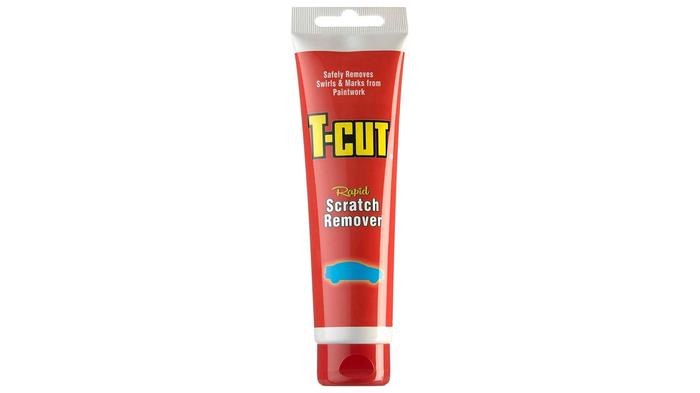 Best car polish for black cars T-Cut product image of a red tube bottle with a yellow label.