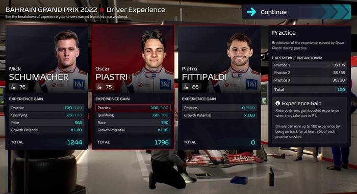 F1 Manager 2022 driver experience