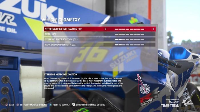 MotoGP 21 Japan GP Motegi setup vehicle geometry