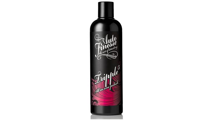Best car polish for black cars Auto Finesse product image of a black bottle with a pink and silver label.