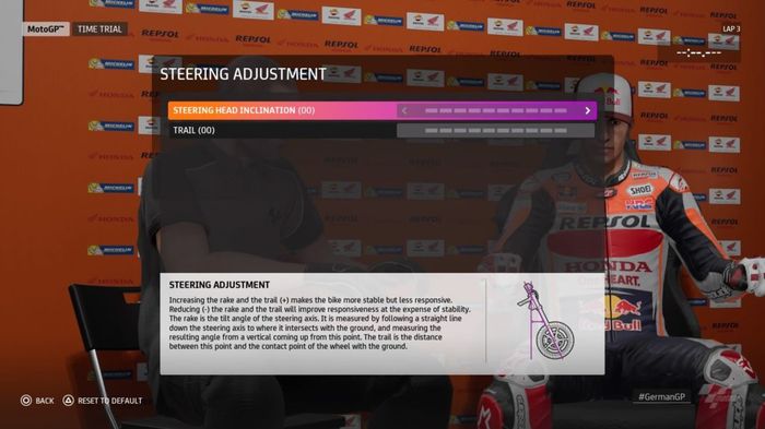 MotoGP™20 Steering adjustment setup Germany