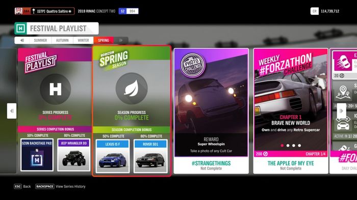 FH4 Spring Challenges
