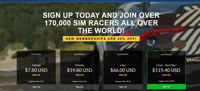 Membership to Get Started in iRacing