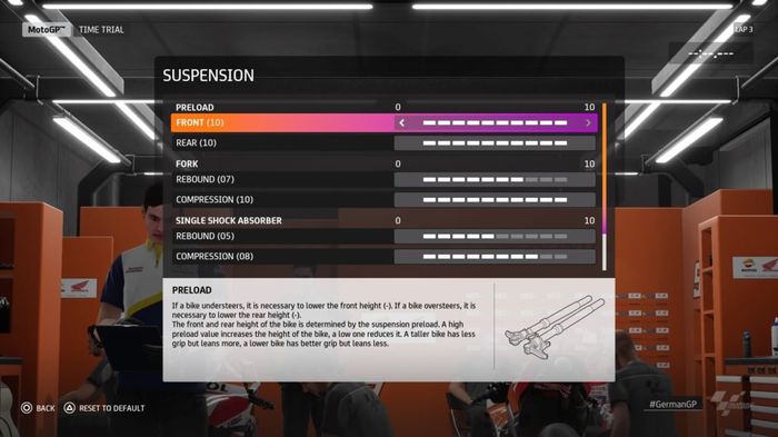 MotoGP™20 Suspension setup Germany