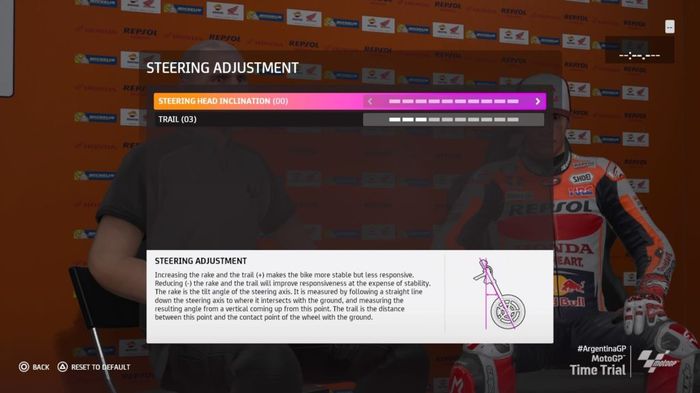 MotoGP™20 Argentine Grand Prix Termas de Rio Hondo Argentina Steering Adjustment