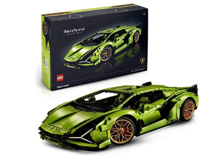 Best car LEGO set Lamborghini product image of a bright green Sián model.
