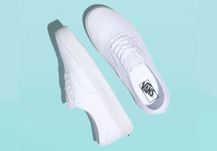 Vans product image of a pair of white Old Skool's.