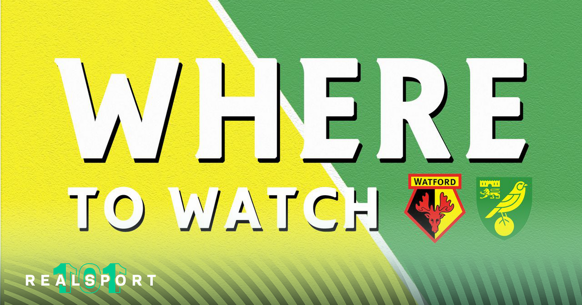 Watford and Norwich badges with Where to Watch text