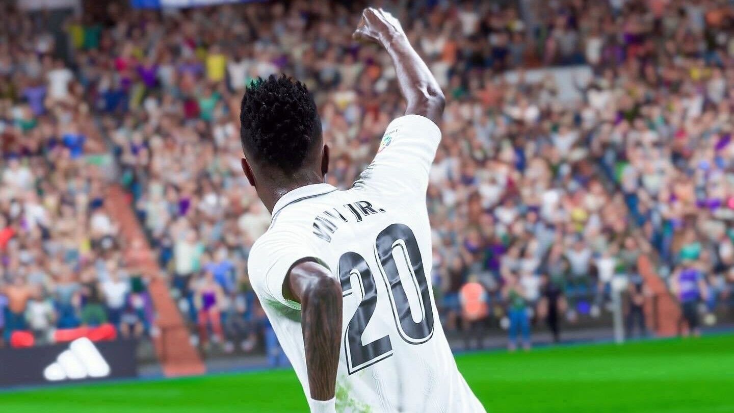 Vinicius Jr celebrating a goal in FIFA 23