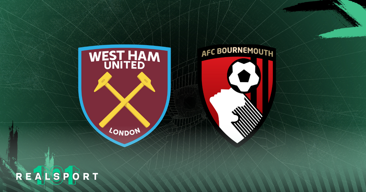 West Ham and Bournemouth badges with green background
