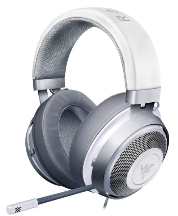 Best headset for Call of Duty Vanguard Razer product image of an all-white/mercury headset.