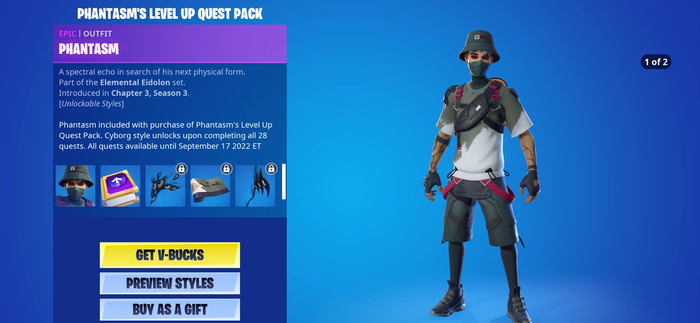 Phantasm's Level Up Quest Pack gives you cosmetics in Fortnite as well as some new ways to rank up the battle pass.