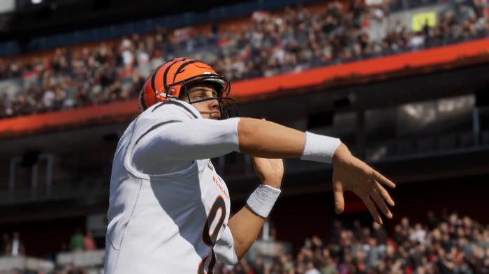Madden 22 Joe Burrow throws for the Bengals
