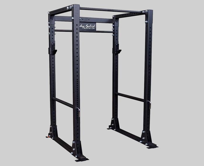 Best power cage Body-Solid product image of an all-black power cage.